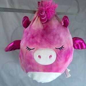Squishmallow Flip-A-Mallow Reversible Purple Henley Alicorn Unicorn Tie Dye Pink